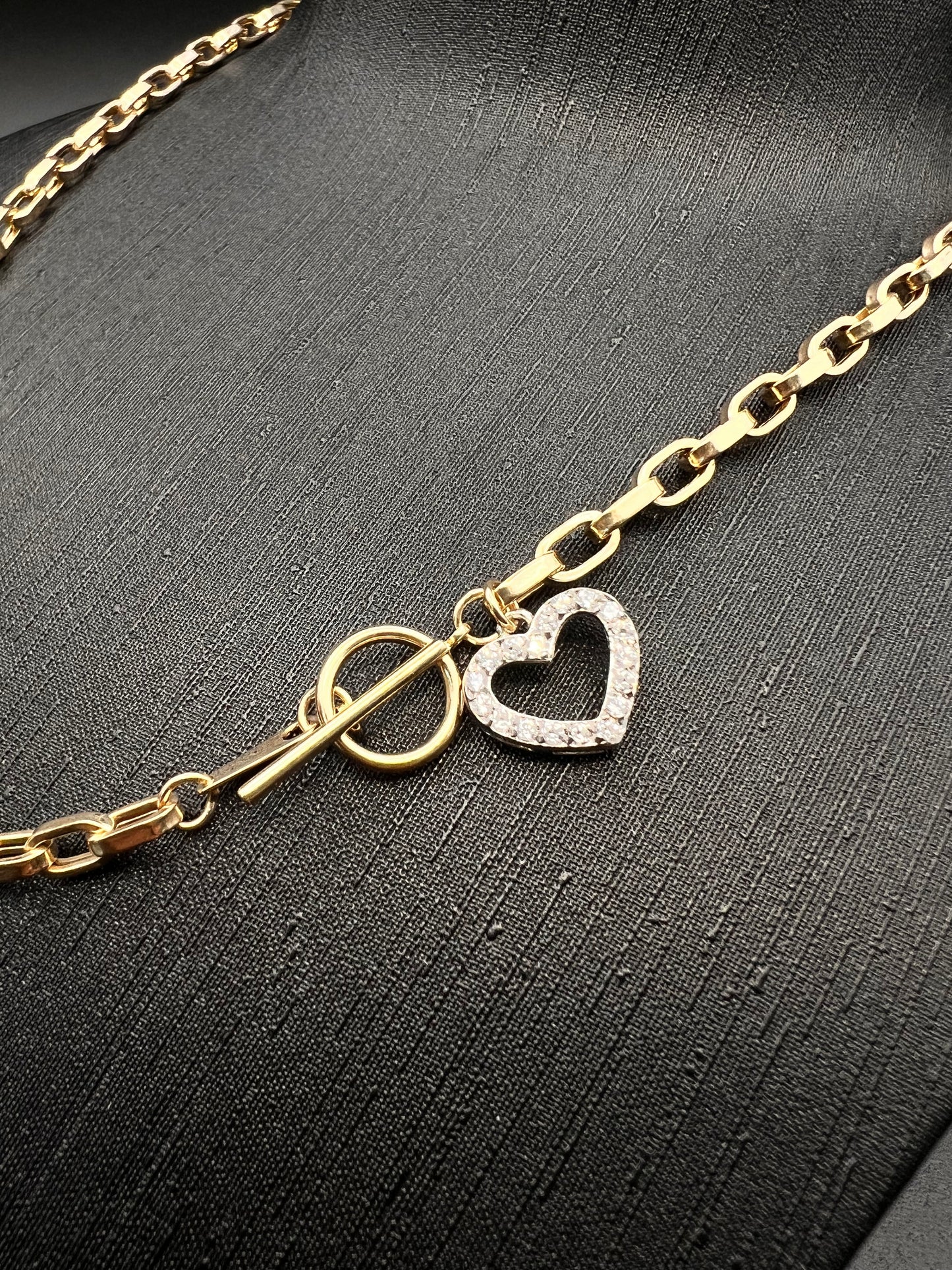 Fancy Hollow Women's Heart Necklace