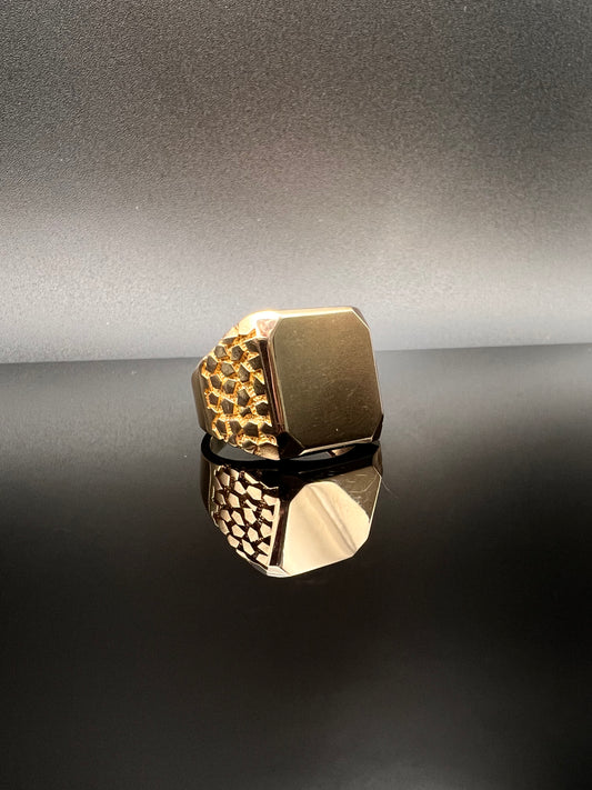 Men's Custom Initial Nugget Ring